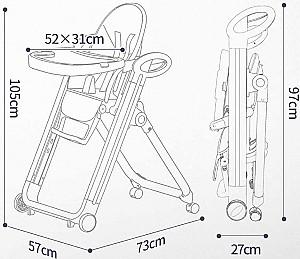 Scaun reglabil pe inaltime de masa Ivolia B25 Grey
