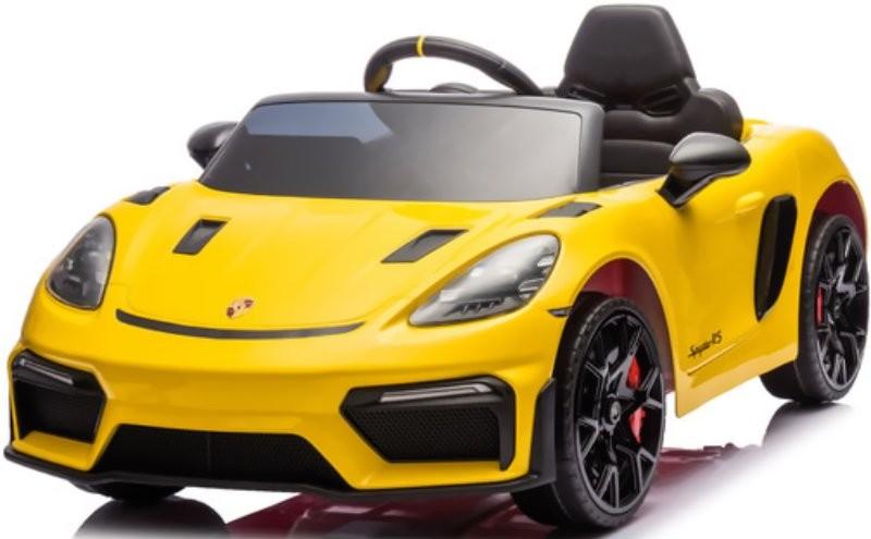 Maşină electrică RT P718/4 Porsche 718 Galben