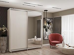 Dulap-cupe My-Style 2.1 x H2.3 m Pal + Oglinda Cenușiu