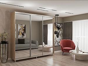 Dulap-cupe My-Style 2.4 x H2.0 m Oglinda Stejar Sonoma