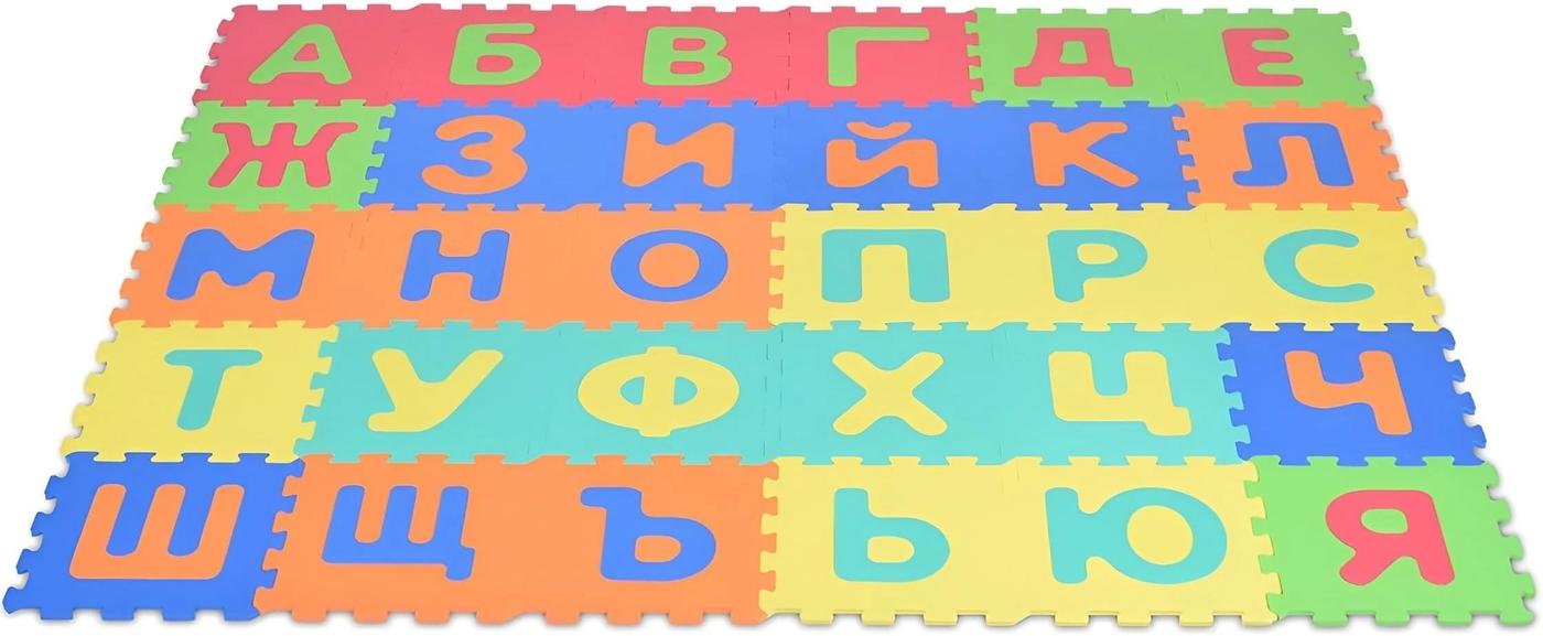 Covoras de joaca copii Moni Puzzle Letters RU Multicolor