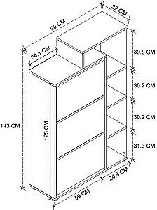 Dulap pentru incaltaminte Bofigo 18-04-21 Oak/White
