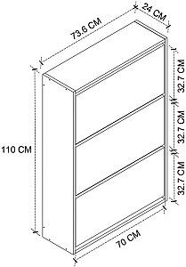 Dulap pentru incaltaminte Bofigo 18-03-81 Anthracite/White