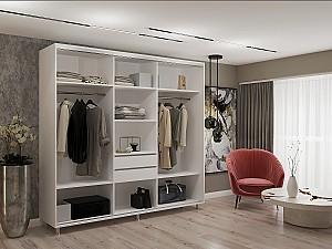 Dulap-cupe My-Style 2.5 x H2.3 m Pal + Oglinda Alb