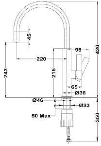 Robinet bucatarie Teka FOT 995 Stone Grey