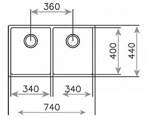 Chiuveta de bucatarie Teka BE LINEA RS15 2B 740