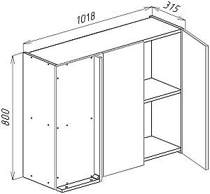 Set mobila bucatarie Bayro Monti Cucine 2.6x1.6 m Light Grey / Stone Grey