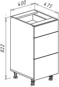 Set mobila bucatarie Bayro Monti Cucine 2.6x1.6 m Light Grey / Stone Grey