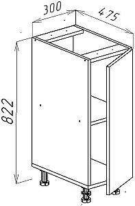 Set mobila bucatarie Bayro Monti Cucine 2.4 m Stone Grey / Rockford Hickory