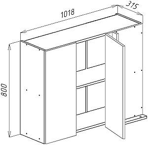 Set mobila bucatarie Bayro Monti Cucine 2.4x1.2 m Stone Grey / Rockford Hickory
