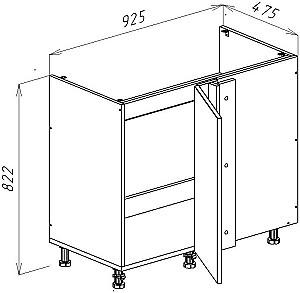 Set mobila bucatarie Bayro Monti Cucine 2.4x1.2 m Stone Grey / Rockford Hickory