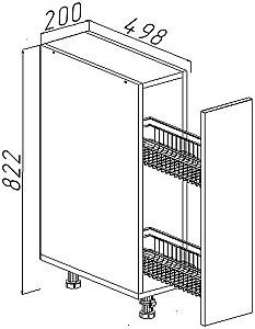 Set mobila bucatarie Bayro Monti Cucine 2.4x1.2 m White Mat / Trend Grey