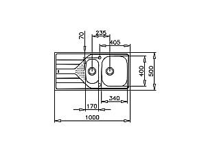 Chiuveta de bucatarie Teka UNIVERSE 60 T-XP 1½B 1D