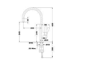 Robinet bucatarie Teka FOT 995 PVD Titanium