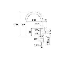 Robinet bucatarie Teka UNI 9310 BK
