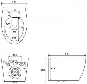 Vas WC IMPRESE Safir i11217+Cadou Perie WC Ronda (2535.250101)