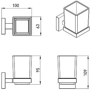 Suport pentru periute de dinti VOLLE Cuadro (2536.220104)