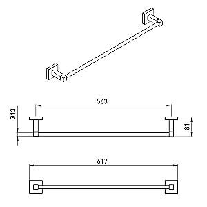 Cuier pentru baie prosoape VOLLE Cuadro (2536.260104)