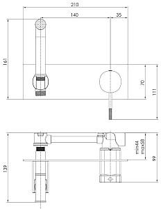 Baterie pentru bideu IMPRESE Brenta (ZMK071901122)