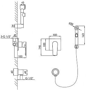Baterie pentru bideu IMPRESE Vyskov VR15340Z-BT