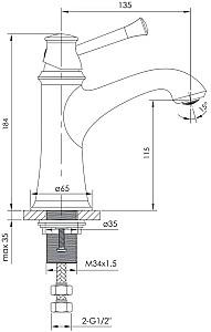 Baterie pentru lavoar IMPRESE Podzima Ledove ZMK01170101