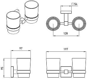 Suport pentru periute de dinti VOLLE Cuadro (2536.220204)