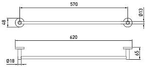 Cuier pentru baie prosoape VOLLE Ronda (2535.260104)