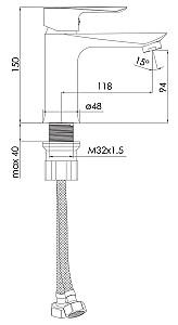 Baterie pentru lavoar IMPRESE Vaclav f03506410AA