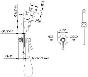 Baterie pentru bideu IMPRESE Podzima Zrala ZMK02170812