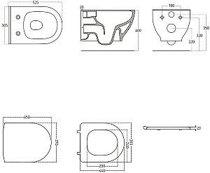 Vas WC VOLLE Oliva Rimless (13-45-165)