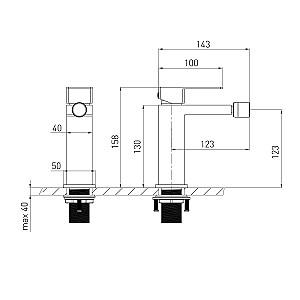 Baterie pentru bideu VOLLE PARDO 1548.020106