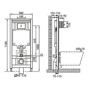 Instalatie wc incastrat cu cadru VOLLE MASTER 141919