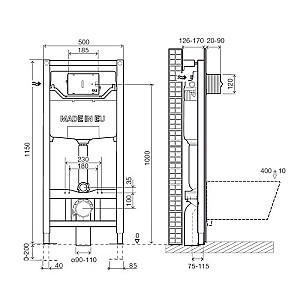 Instalatie wc incastrat cu cadru IMPRESE i-FRAME i5220OLIpure