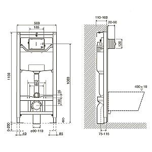Instalatie wc incastrat cu cadru IMPRESE i-FRAME i8122B