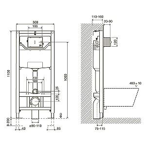 Instalatie wc incastrat cu cadru IMPRESE i-FRAME i9120OLIpure