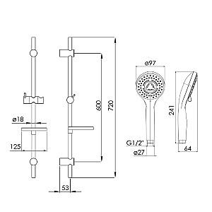 Set de duș IMPRESE kit21081