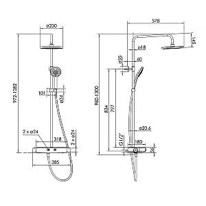 Set de duș IMPRESE Centrum Т-15520