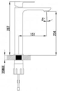 Baterie pentru lavoar IMPRESE Bilovec 05256-Н
