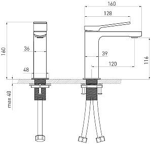 Baterie pentru lavoar VOLLE Solo (1510.011104)