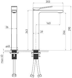 Baterie pentru lavoar VOLLE Solo (1510.011304)