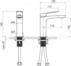 Baterie pentru lavoar VOLLE Cante (1512.011104)