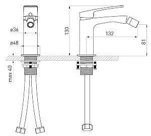 Baterie pentru bideu VOLLE Cante (1512.021001)