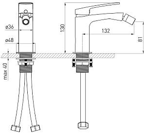 Baterie pentru bideu VOLLE Cante (1512.021005)