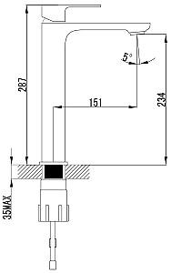 Baterie pentru lavoar IMPRESE Bilovec 05255-H