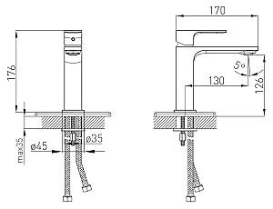 Baterie pentru lavoar VOLLE Leon (1511.010104)