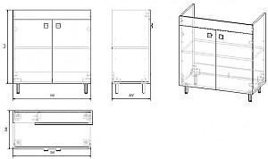 Dulap sub lavoar RJ Rozzy Jenori Atlas 80cm (RJFU005-15GR)