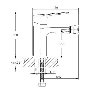 Baterie pentru bideu IMPRESE LORETA 40350