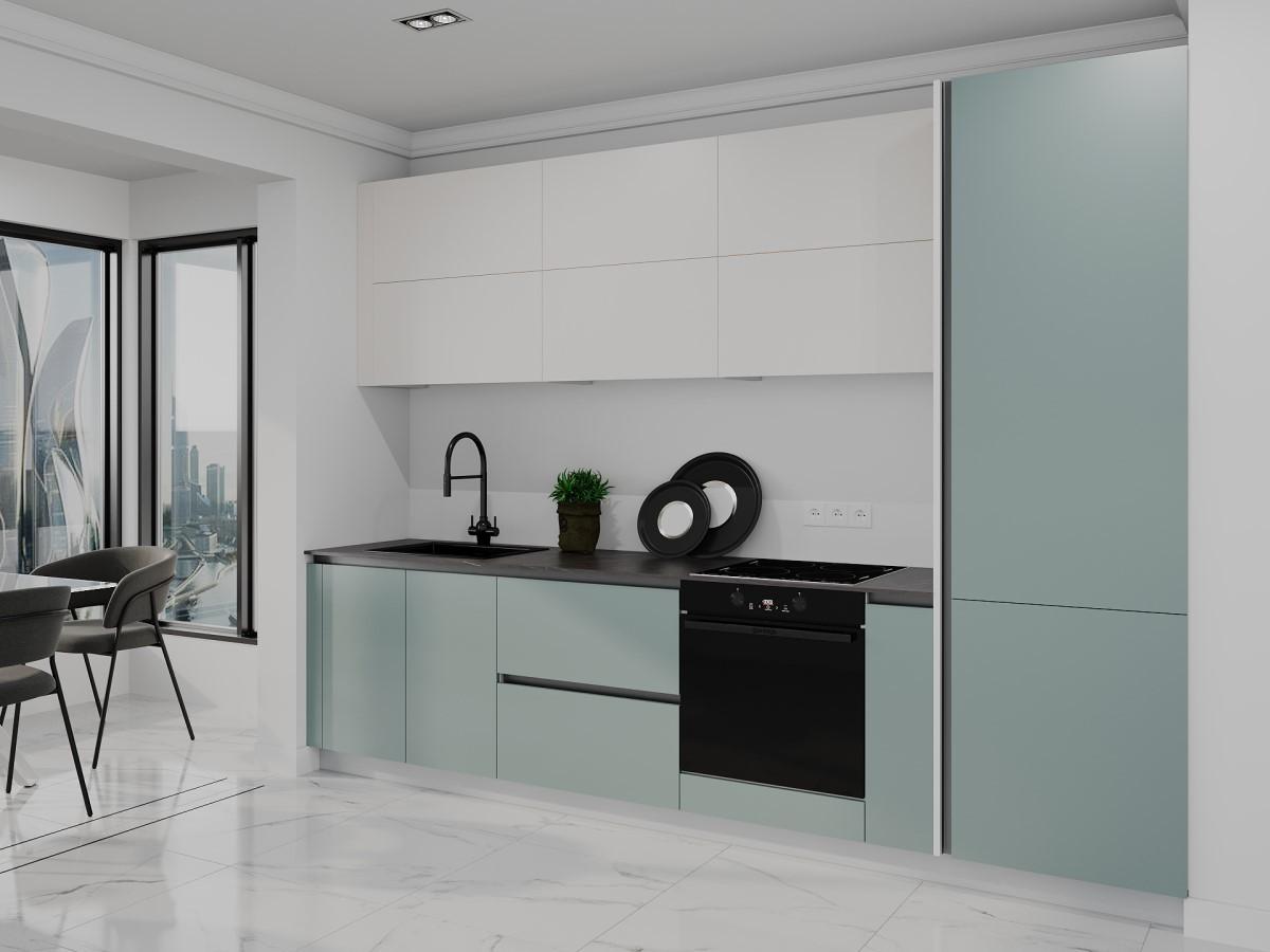 Set mobila bucatarie Bayro Monti Cucine 3 m Light Cream / Relax Green