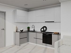 Set mobila bucatarie Bayro Monti Cucine 2.8x1.4 m Light Grey / Stone Grey