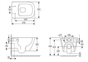 Vas WC VOLLE 13-55-111Grey